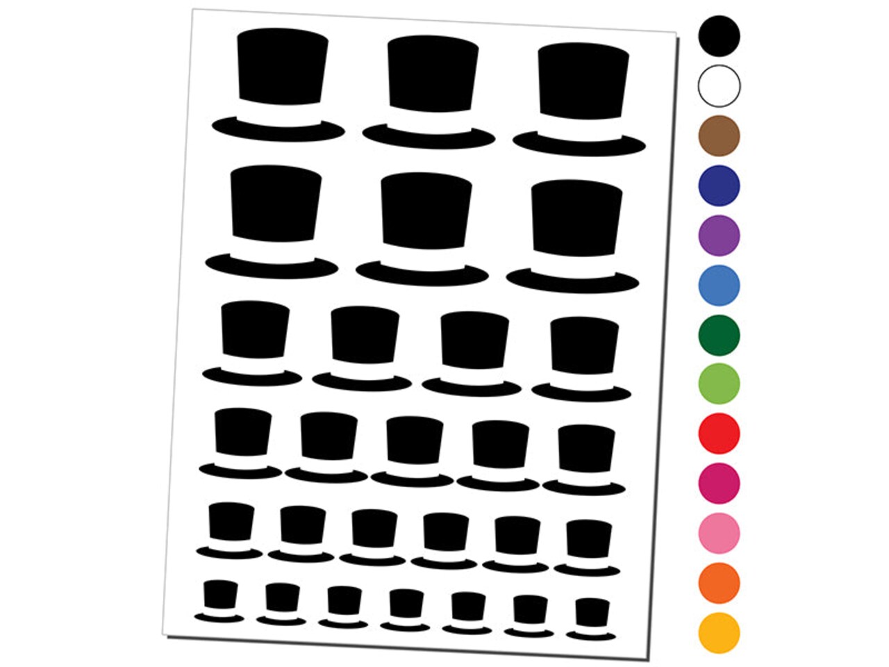 Top Hat Temporary Tattoo Water Resistant Fake Body Art Set Collection